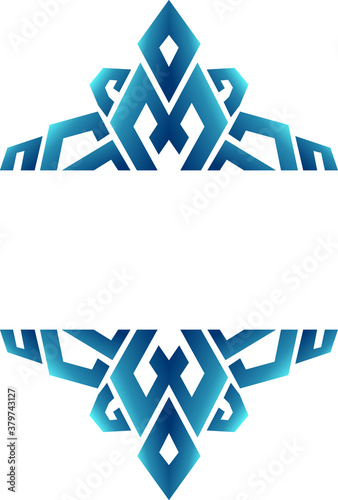 Vector Design of a Blue Wood Ornament with a Nature Theme