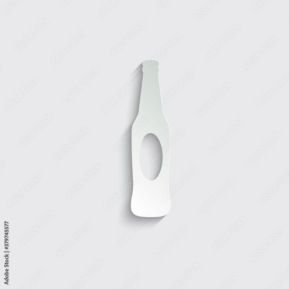 paper beer bottle icon, silhouette of beer bottle paper beer bottle icon, silhouette of beer bottle