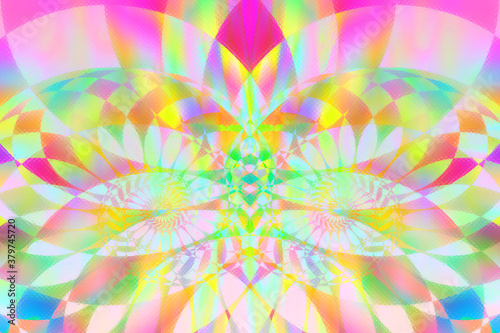 A abstract psychedelic iridescent kaleidoscope background image.