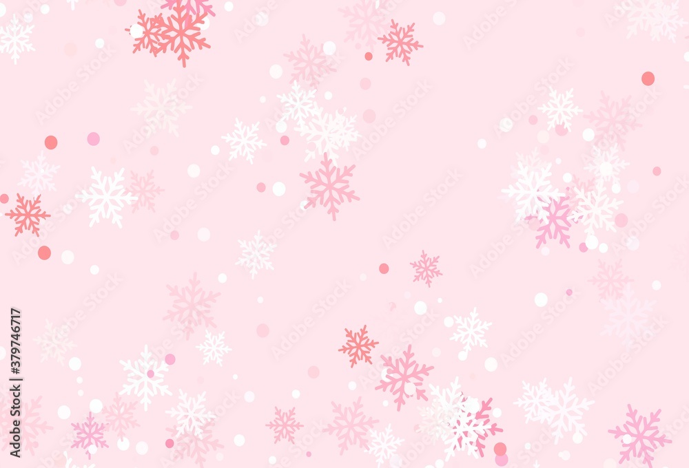 Light Red vector pattern with christmas snowflakes. Light Red vector pattern with christmas snowflakes.