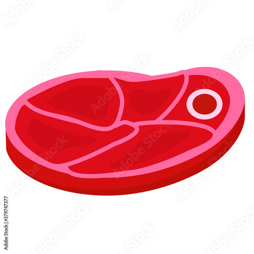 illustration of raw meat beef steak on a white background