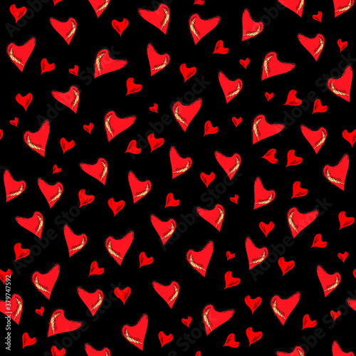 Hearts seamless pattern. Romantic background for February 14, Valentine's Day, wedding.