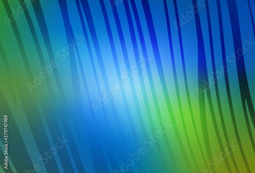 Light Blue  Green vector pattern with bent lines.