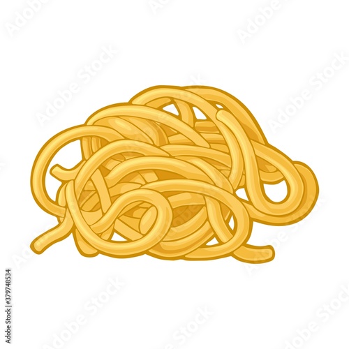 Spaghetti. Vector color illustration isolated on white background.