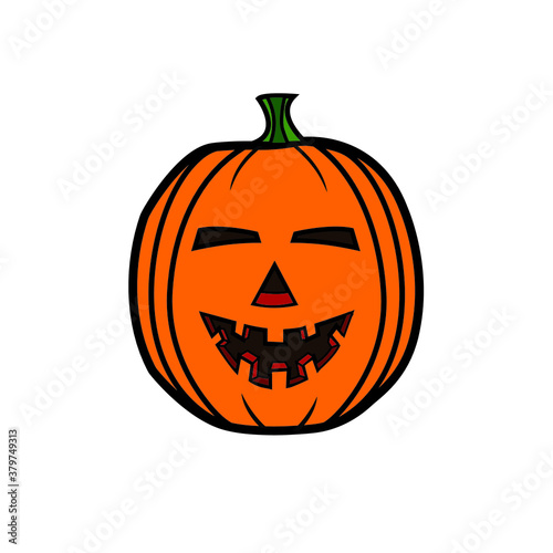 cartoon style vector halloween pumpkin