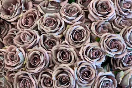 Bouquet of artificial roses.