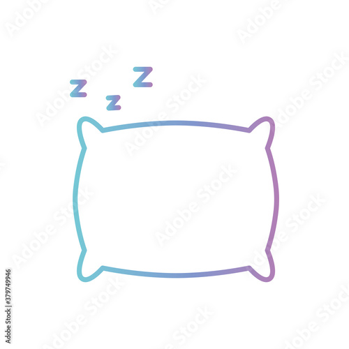 sleeping pillow gradient style icon vector design