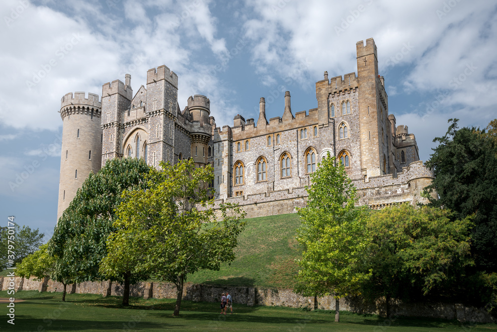 Arundel Castle, West Sussex. Summer 2020 shot on a cloudy sunny day. Large medieval fortress in the South of England Arundel Castle, West Sussex. Summer 2020 shot on a cloudy sunny day. Large medieval fortress in the South of England