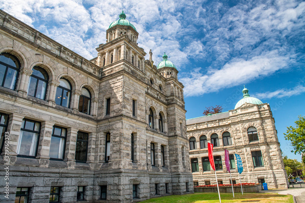 VICTORIA, CANADA - AUGUST 15, 2017: Victoria Parliament on a sunny day