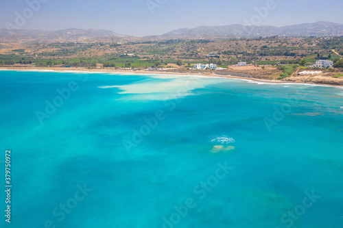 Fototapeta Naklejka Na Ścianę i Meble -  aerial views strange shapes on the seafront of Paphos Cyprus
