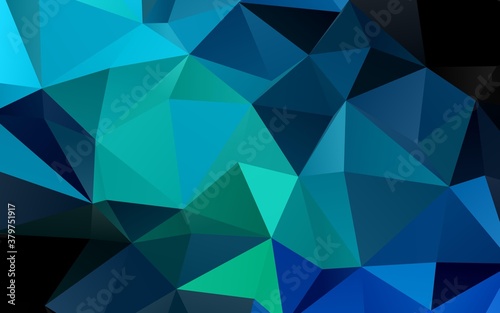 Light Blue, Green vector polygon abstract background. Modern geometrical abstract illustration with gradient. The best triangular design for your business.