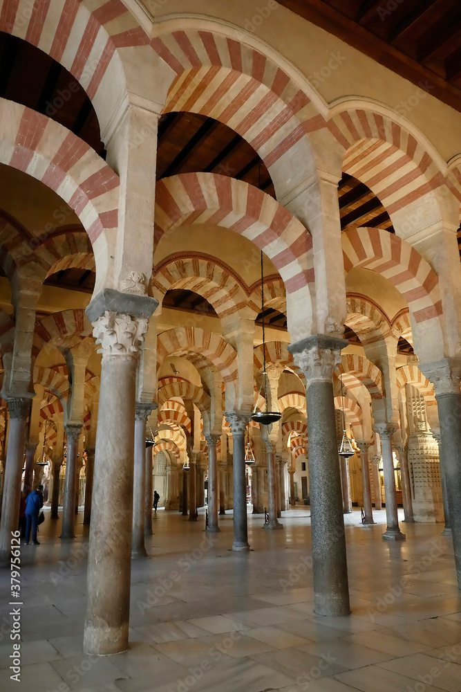 Arabic columns in the prayer hall of the former mosque Stock Photo ...