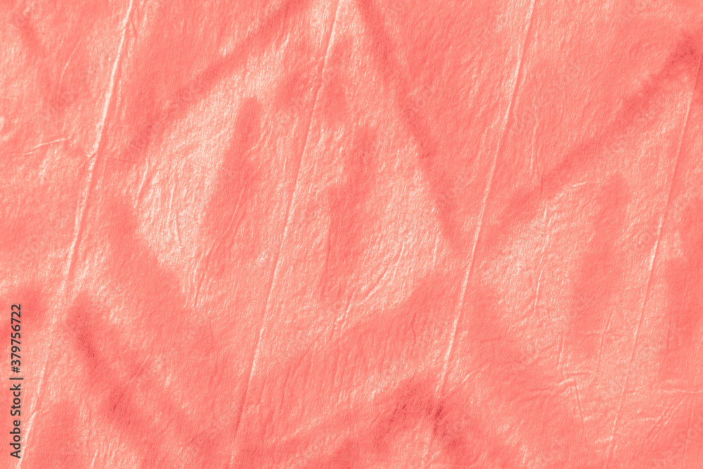 Fototapeta premium Living Coral Ogee Pattern. Dyed Background. 