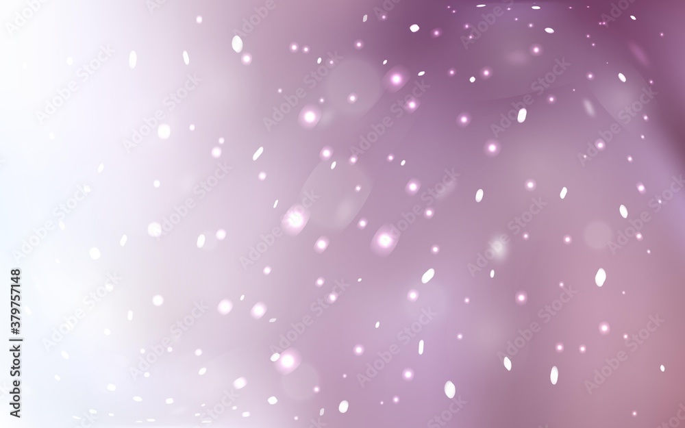 Light Purple vector cover with beautiful snowflakes. Shining colored illustration with snow in christmas style. The template can be used as a new year background.