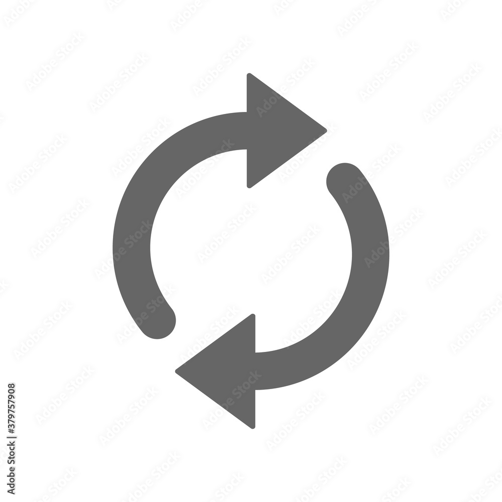 Refresh button symbol isolated on white background, vector illustration Refresh button symbol isolated on white background, vector illustration