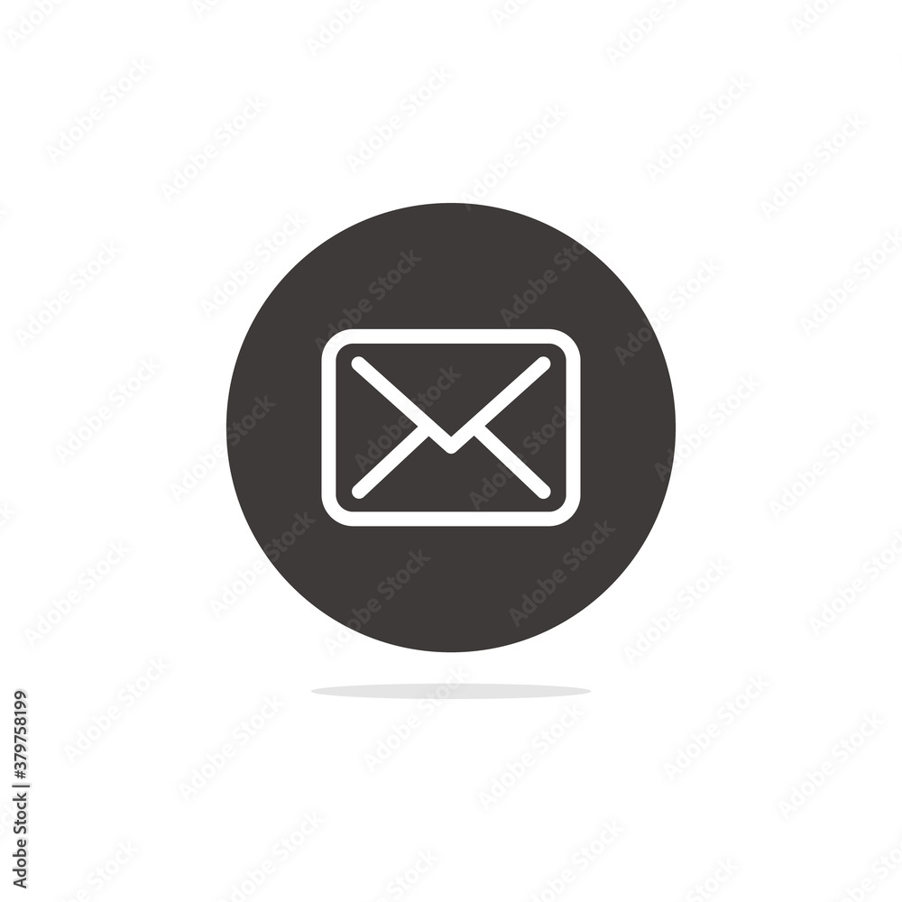 Envelope symbol in the circle background Envelope symbol in the circle background