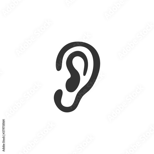 Ear Lobe Side View Outline vector icon