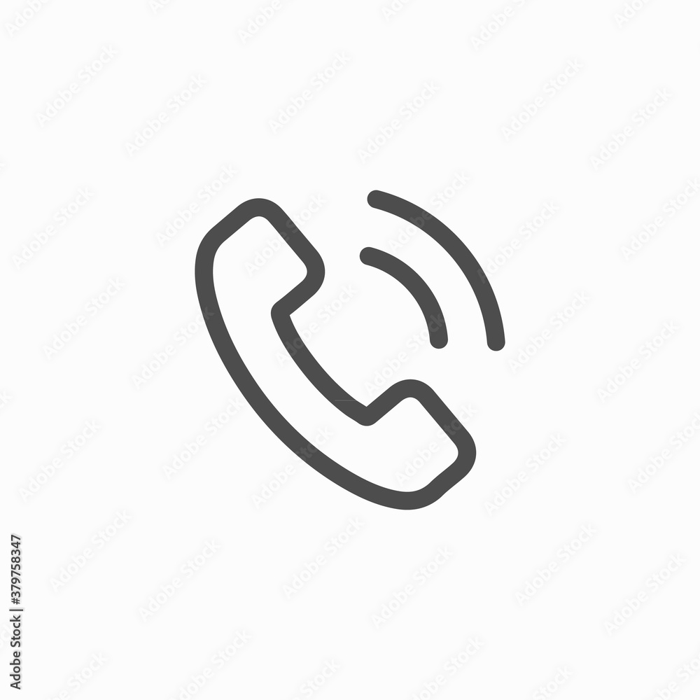 Phone call line symbol vector for web Phone call line symbol vector for web