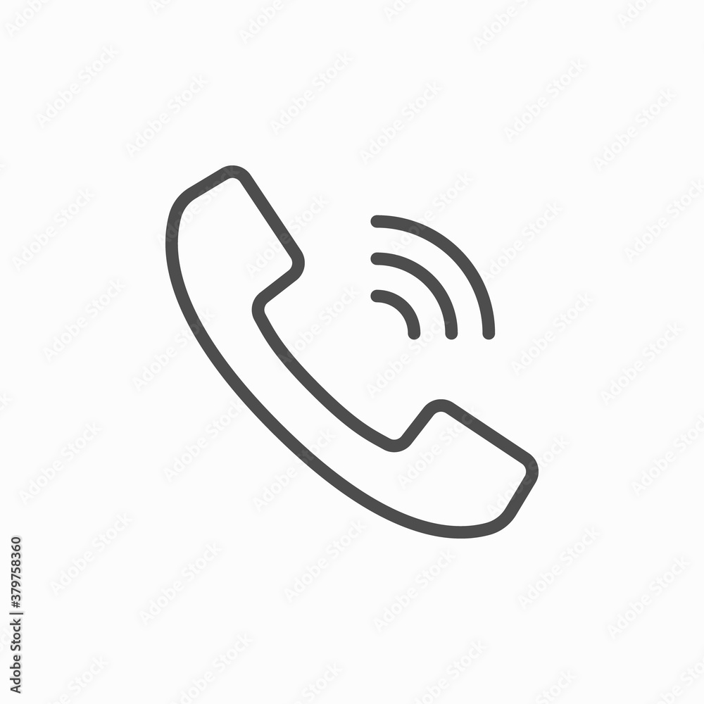 Phone call line symbol vector for website Phone call line symbol vector for website