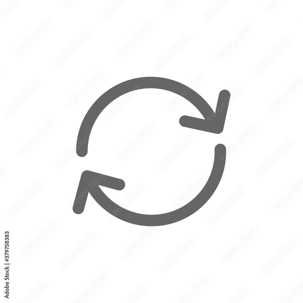 Refresh button symbol isolated on white background, vector illustration Refresh button symbol isolated on white background, vector illustration
