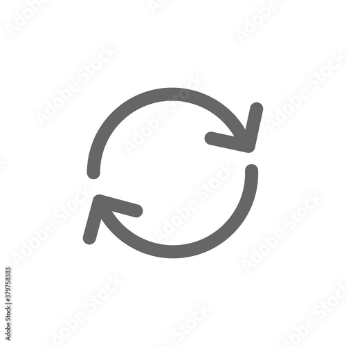 Refresh button symbol isolated on white background  vector illustration