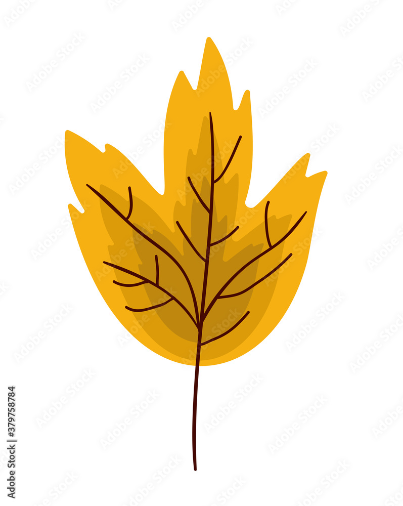 Isolated yellow leaf vector design Isolated yellow leaf vector design