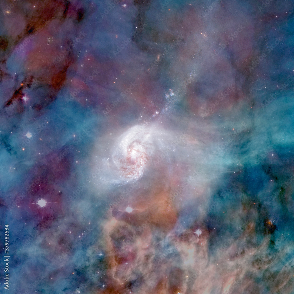 Nebula and stars in deep space. Elements of this image furnished by NASA