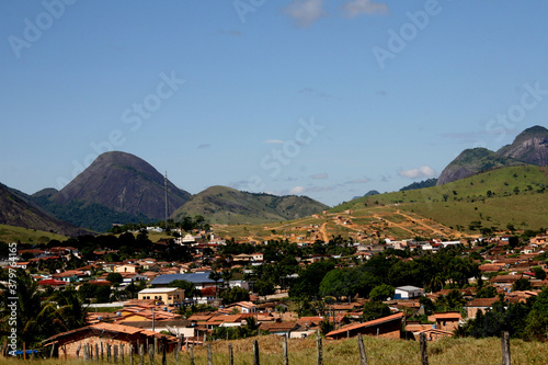 guaratinga, bahia / brazil - february 24, 2008: volcanic stone mountain is seen in the city of Guaratinga, in southern Bahia. photo