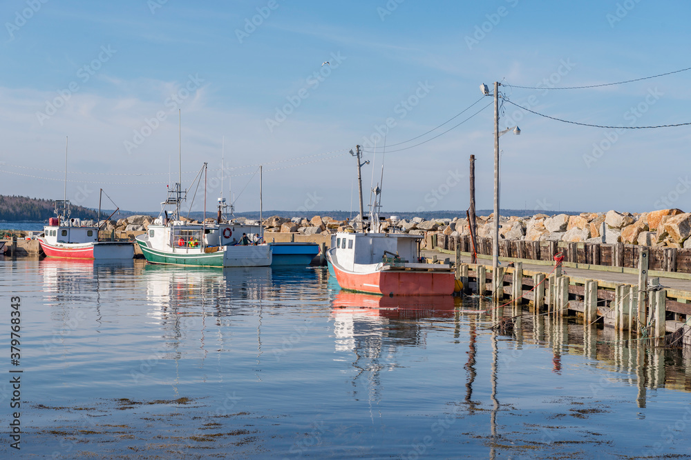 Fototapeta premium Lobster fishing Nova Scotia landscape