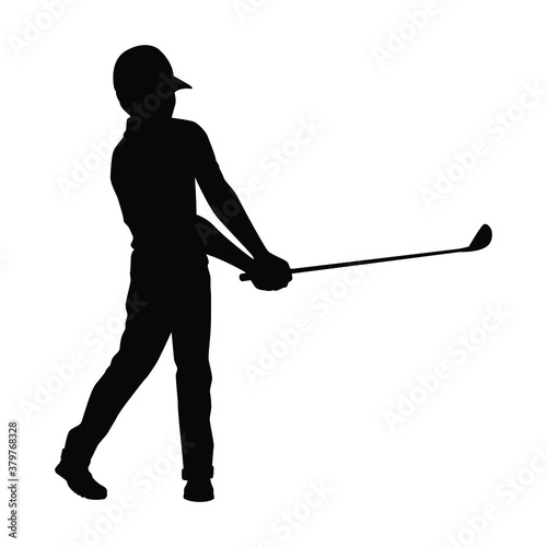 Golf player silhouette vector