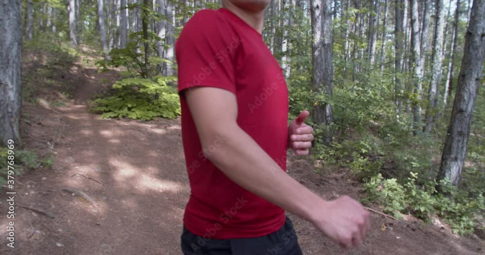 Mae geri kick in the forest by a young man Mae geri kick in the forest by a young man