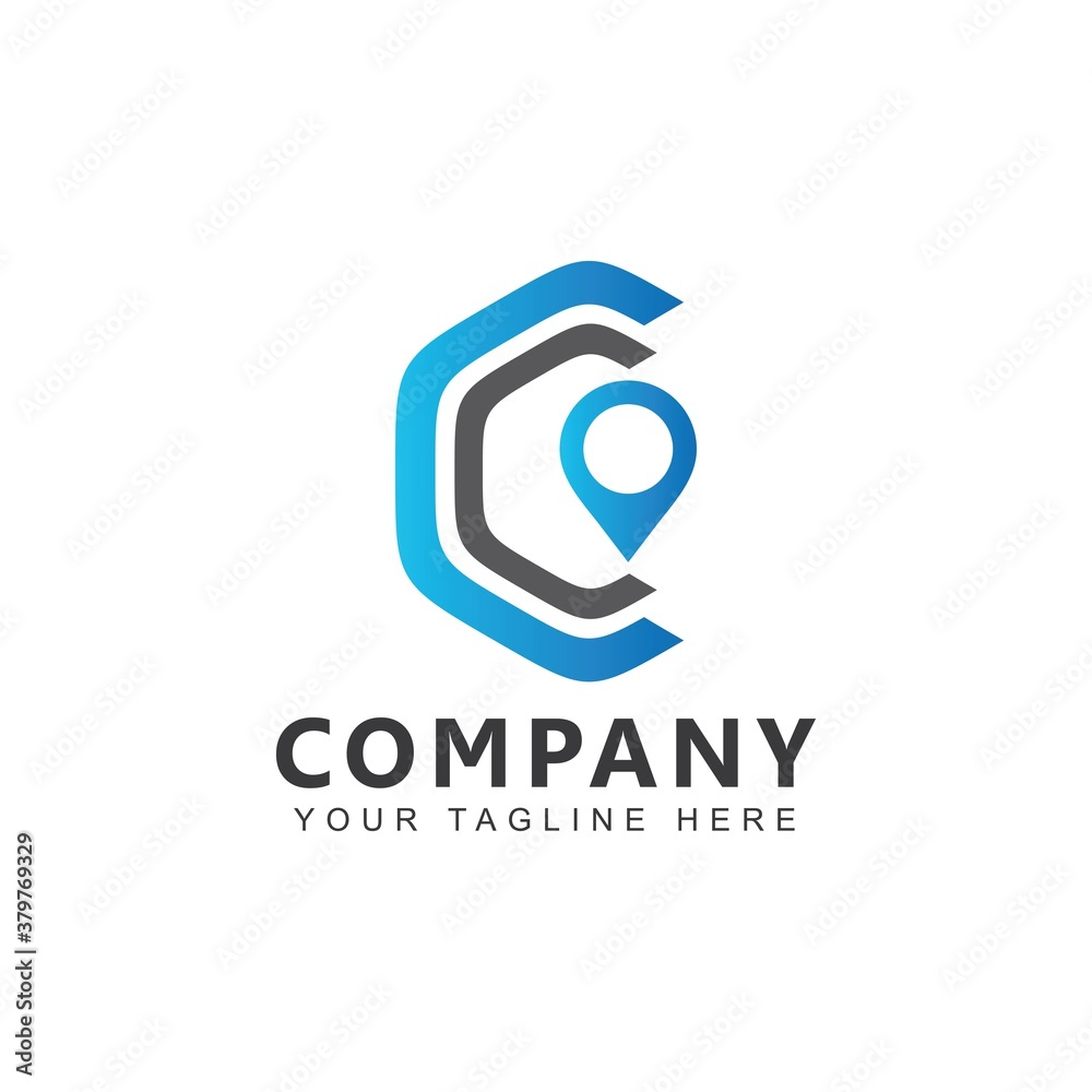 Initial C Location Logo Design Vector Initial C Location Logo Design Vector
