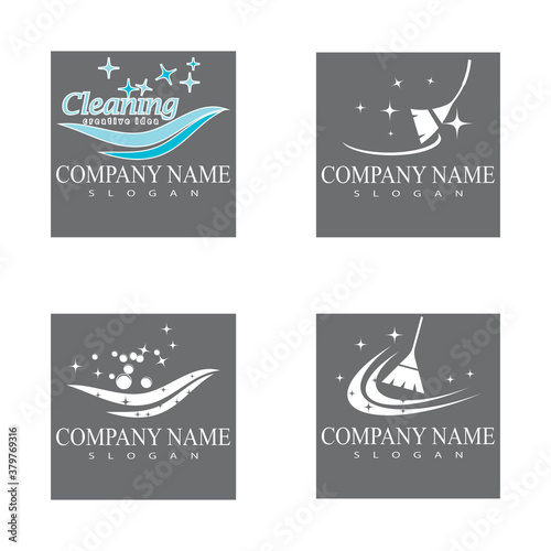 Set Cleaning Logo Template vector symbol