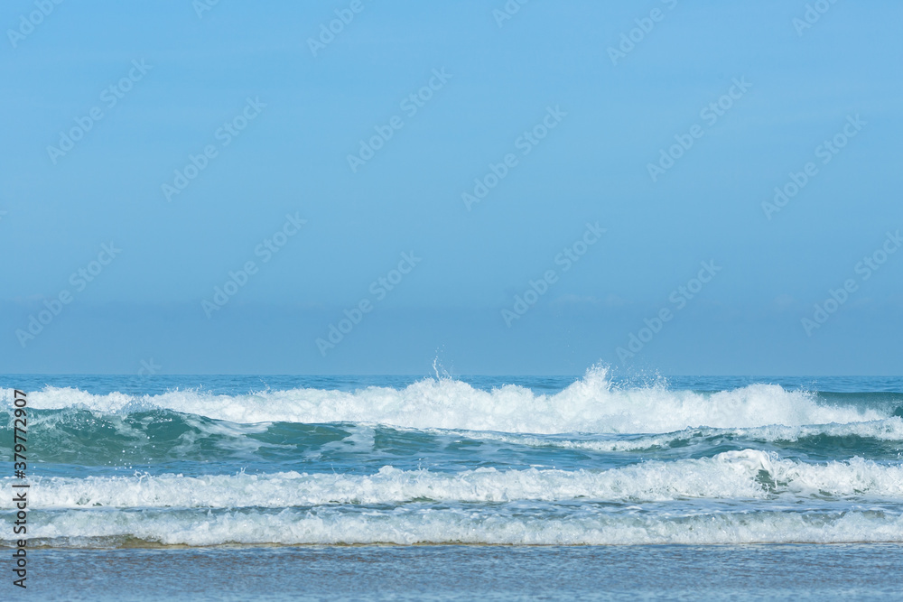 Foam and sea wave on coast line