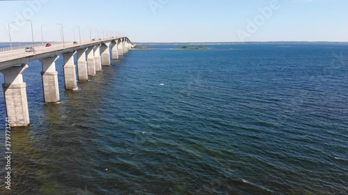 Wallpaper Mural Drone rising to get clear view of Ölandsbron on sunny summer day. Torontodigital.ca