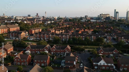 Aerial view of Vauxhall area situated in the heart of Liverpool city centre ( UK) photo