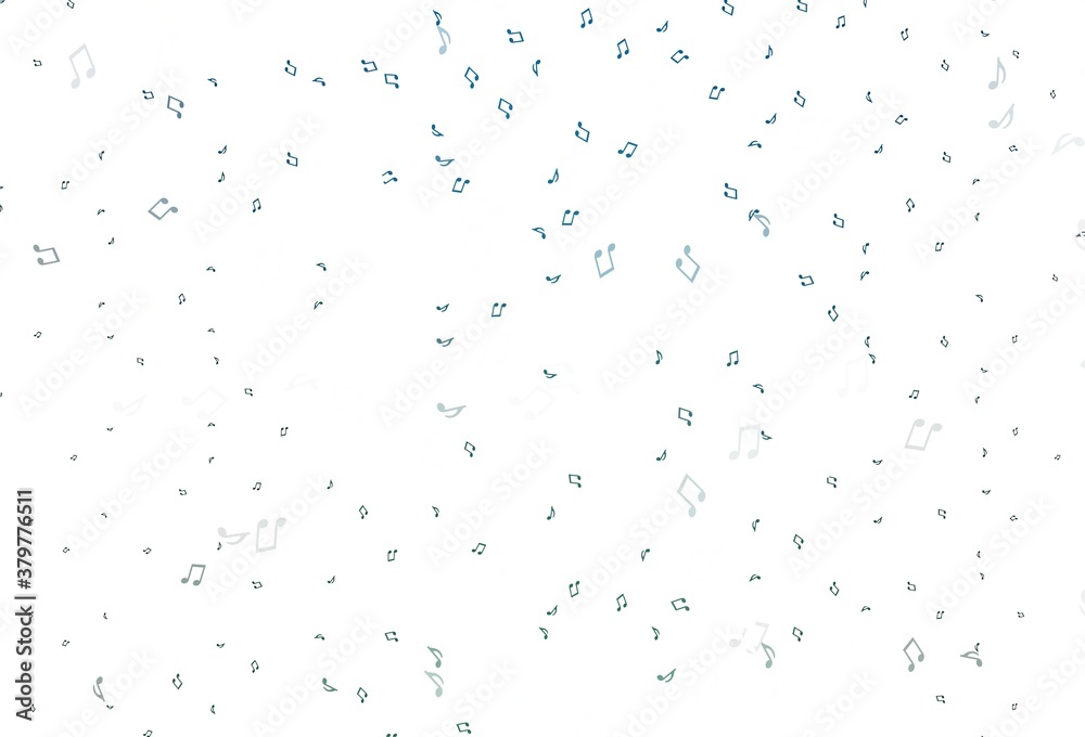 Light Blue, Green vector backdrop with music notes. Light Blue, Green vector backdrop with music notes.