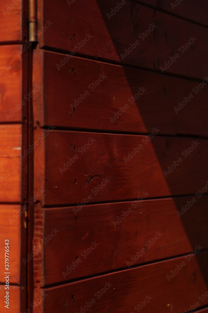 Wooden boards protected by paint against moisture. Wooden boards protected by paint against moisture.