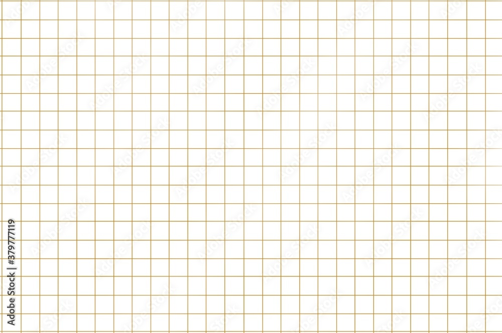 Brown square grid on white background, seamless sheet texture of paper, Illustration business office and the bathroom wall and education.