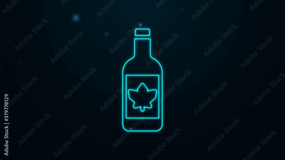 Glowing neon line Beer bottle icon isolated on black background. 4K Video motion graphic animation Glowing neon line Beer bottle icon isolated on black background. 4K Video motion graphic animation