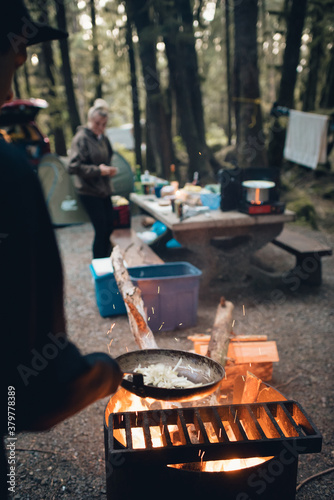 Camping in the forest photo