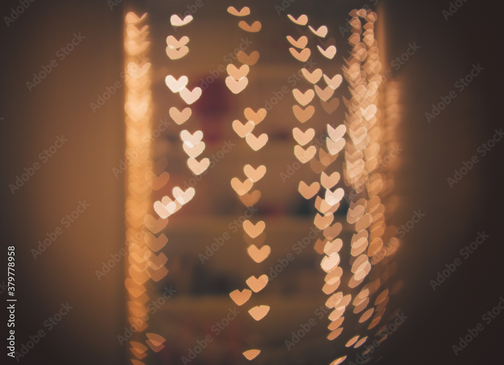 Defocused Heart-Shaped Christmas Lights Defocused Heart-Shaped Christmas Lights