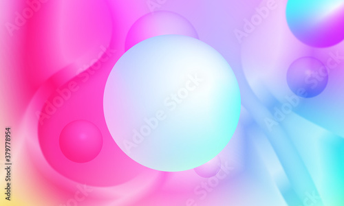 Colorful fluid gradient, light bubbles poster wallpaper background.
