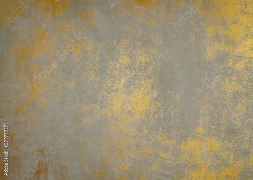 Gold Cement concrete textured background, Vintage grunge wall backdrop For aesthetic creative design © Anlomaja
