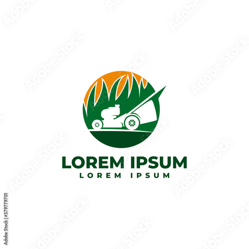 Lawn Mower Logo Vector Icon Illustration