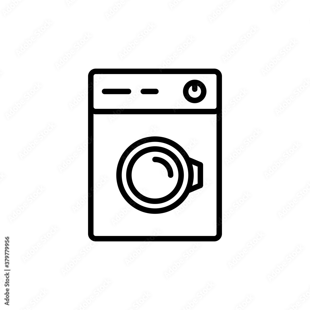 Washing Machine Icon Glyph And Outline Style Logo Design Vector Template Illustration