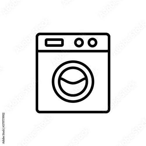 Washing Machine Icon Glyph And Outline Style Logo Design Vector Template Illustration