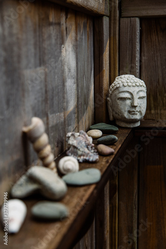 Buddha Statue in Outdoor Shower photo