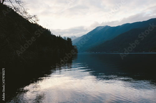 Dusk at Lake Crescent photo