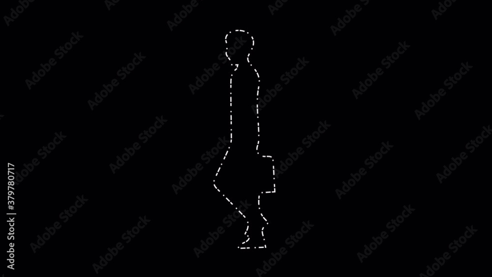 Lines of business people walking loops. Cartoon sketch animation Lines of business people walking loops. Cartoon sketch animation